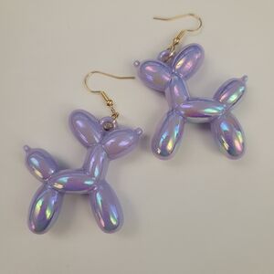 Purple Balloon Dog Earrings